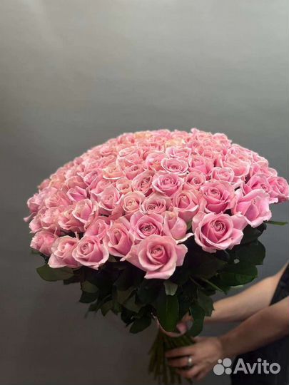 101 роза длина 80см. Голландия с доставкой