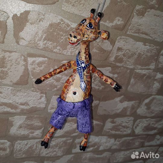 Ватная ёлочная игрушка Жирафик