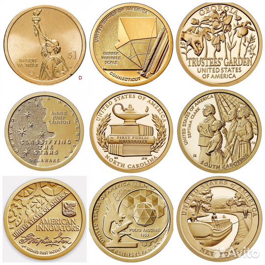 Монеты США и Бразилии