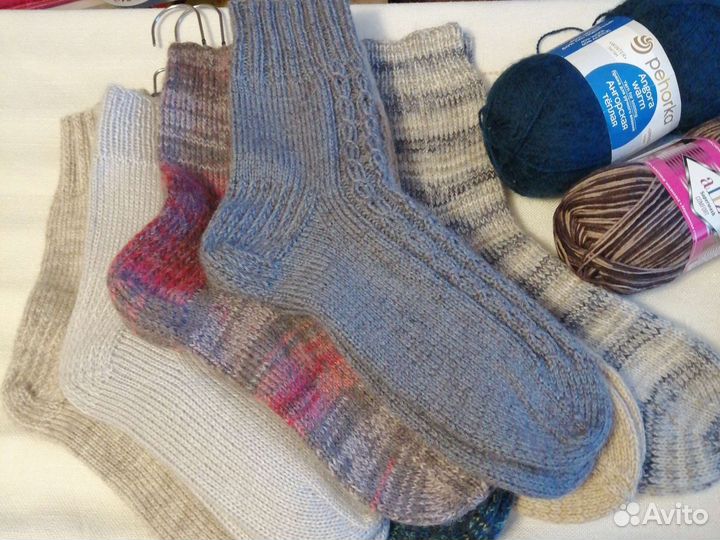 Носки вязаные, шерстяные