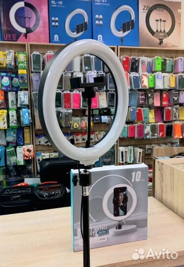 Кольцевая лампа 26 см с высоким штативом