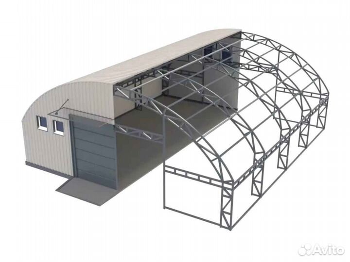 Каркасный ангар 10х7х30