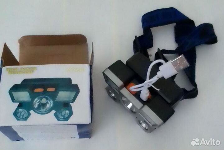 Новый налобный аккумуляторный фонарик