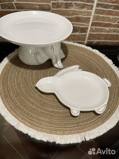 Блюдо на ножке фарфор