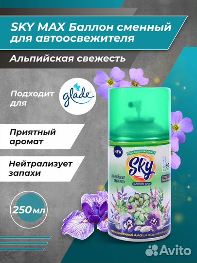 Освежитель воздуха Sky Max сменный баллон 250 мл