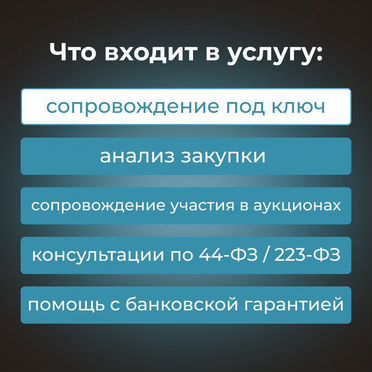 Тендерное сопровождение/44-фз/ 223-фз / Госзакупки