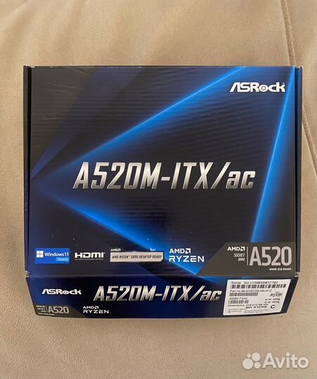Материнская плата asrock a520m itx/ac
