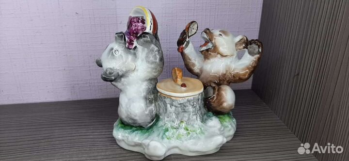Фарфор статуэтка Мишки сладкоежки лфз