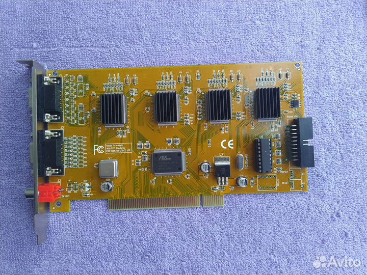 Плата видеорегистратора на 4 камеры с звуком в пк