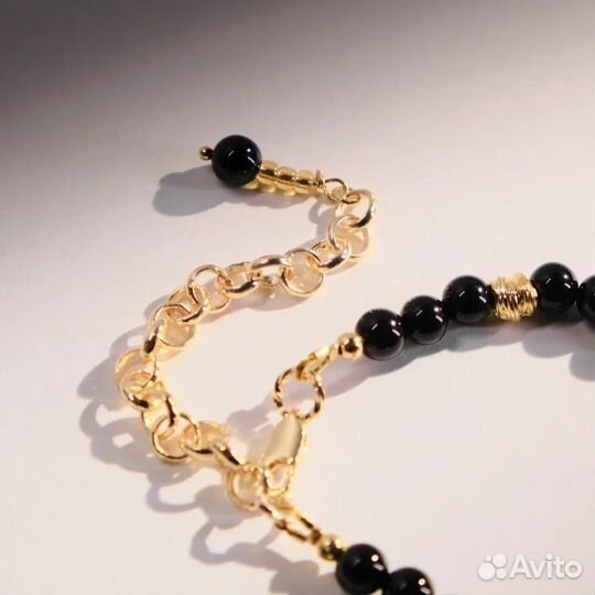 Браслет с черным агатом