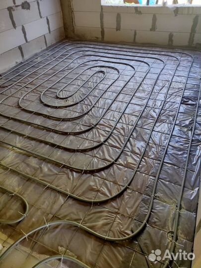 Монтаж теплых водяных полов, мотнаж отопления