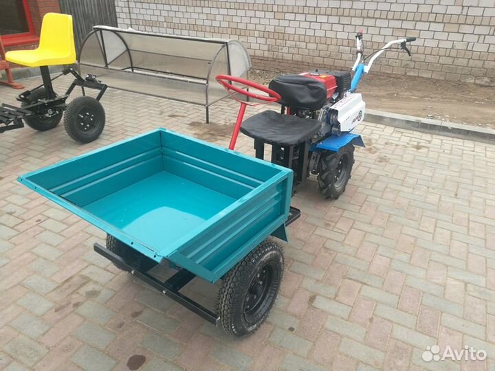Прицеп-адаптер с кузовом передний к мотоблоку