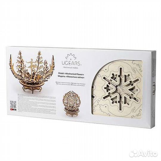 Деревянный конструктор Ugears Механический цветок