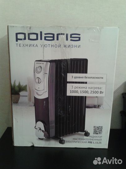 Обогреватель масляный черный Polaris