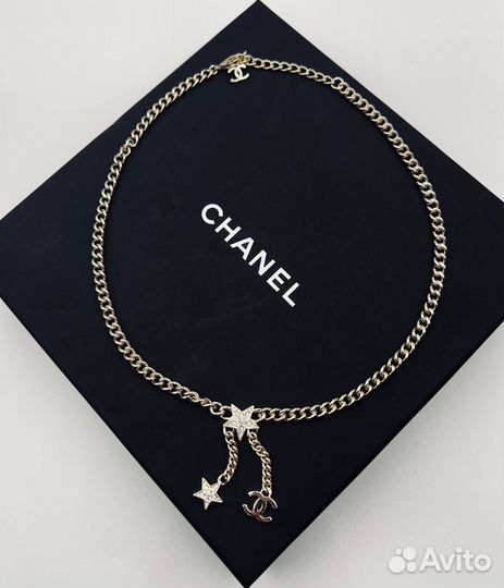 Колье chanel тонкая цепочка