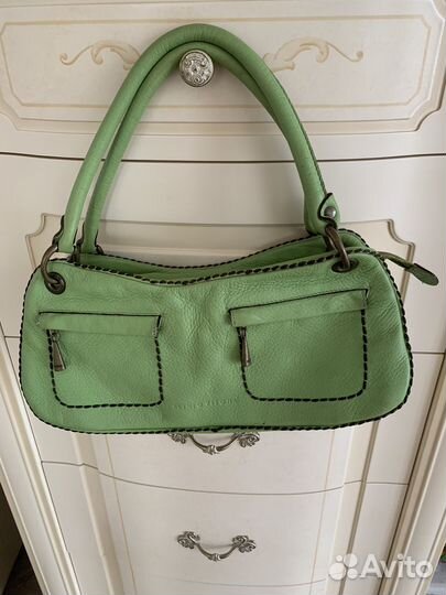 Сумка натуральная кожа Plinio visona зеленая