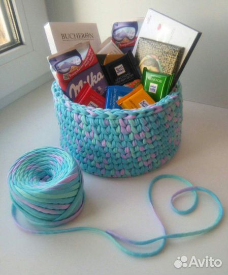 Корзиночки из трикотажной пряжи