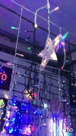 Гирлянды : шторы, водопад, бахрома