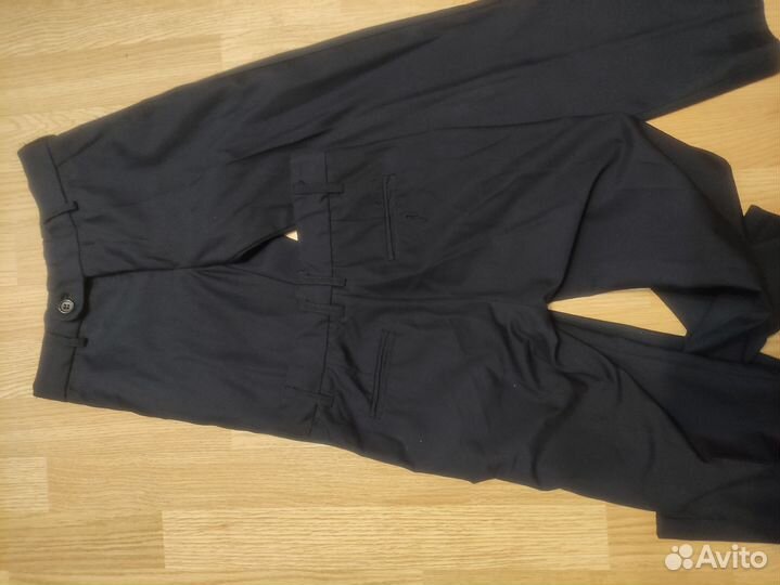 Брюки школьные синие 128