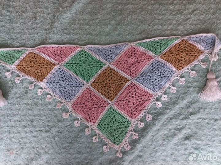 Шарф бактус вязаный для девочки,шапка