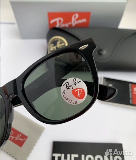 Очки ray ban wayfarer поляризационные черные