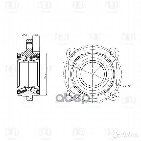 Подшипник ступ.toyota LC prado J120/J150 03- пер