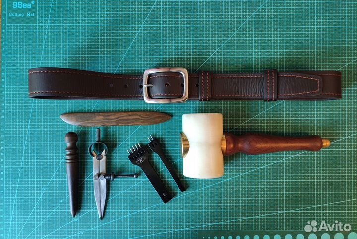 Ремень из кожи буйвола «Морской»