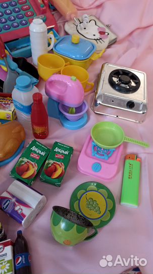Касса игрушка, посуда, продукты (81 предмет)