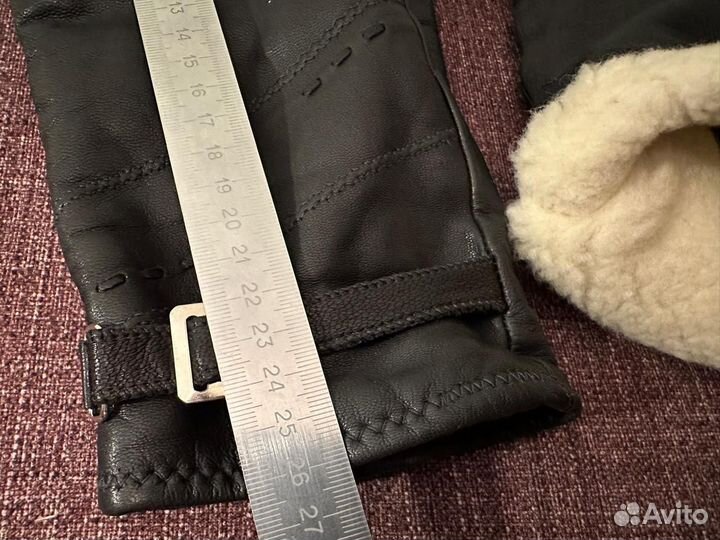 Мужские кожаные перчатки зимние