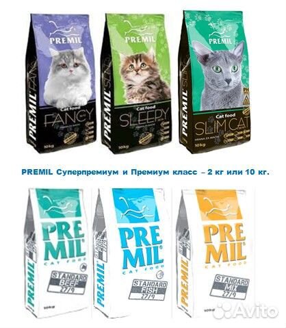 Сербский корм Premil Премил Премиум/суперпремиум