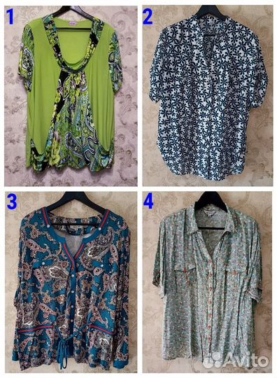 8 шт. Блузки, рубашки, туники, футболки р.56-60