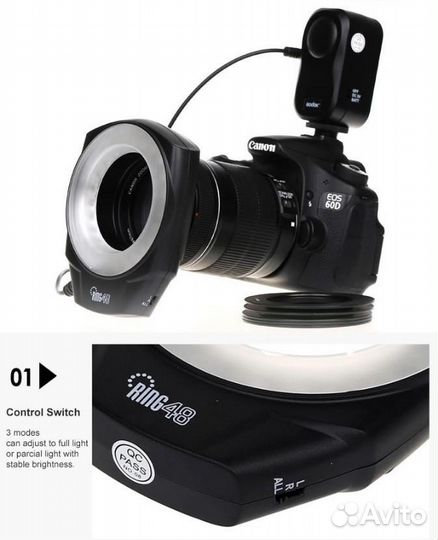 Макро-Вспышка Wansen Ring48 для Canon / Nikon