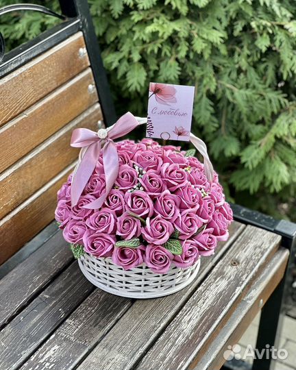 Корзина роз букет из мыла подарок
