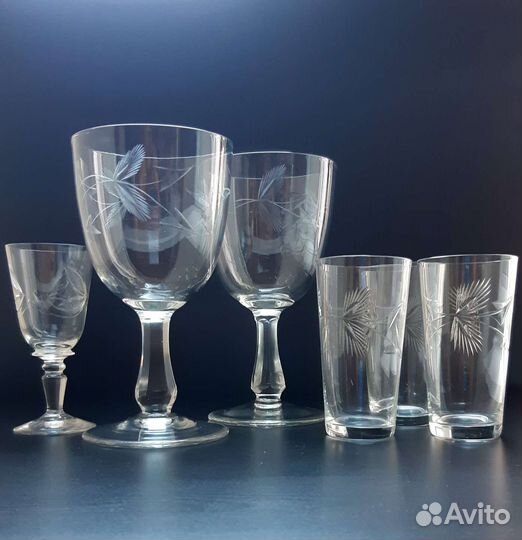 Старинные бокалы, фужеры, рюмки. Фото 1-10