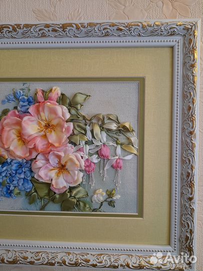 Картины вышитые лентами