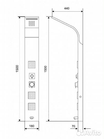 Гидромассажная стойка Excellent More с изливом