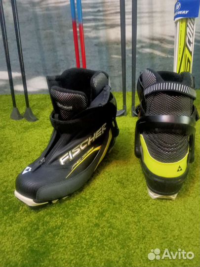 Лыжи+лыжные палки.Ботинки для лыж р.40-41(Фишер)