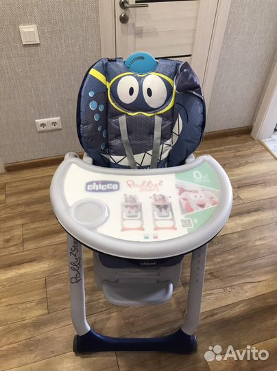 Стульчик для кормления chicco polly 2 start shark