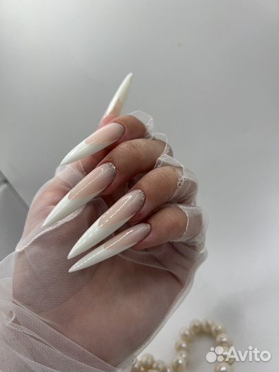 Маникюр/выкладной френч/ аквариумный дизайн