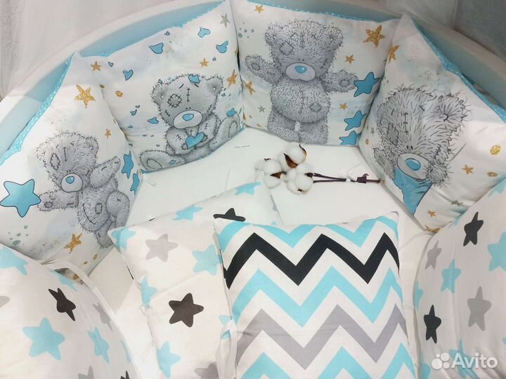 Бортики в кроватку новые Тедди