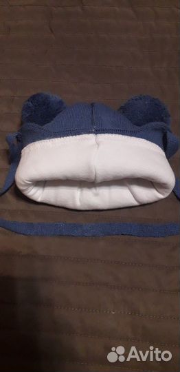 Шапка зимняя для мальчика 3-5 месяцев