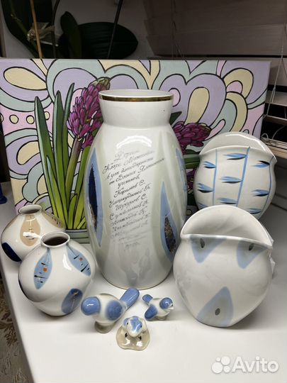 Ваза вазочка Коростень Артель Прогресс фарфор СССР