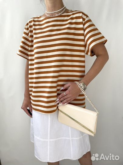 COS футболка топ в полоску плотная M
