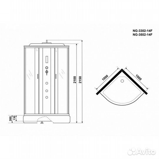 Душевая кабина Niagara Classic NG-3502-14F 100х100