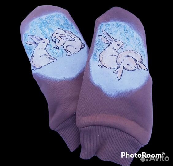 Варежки ручная роспись