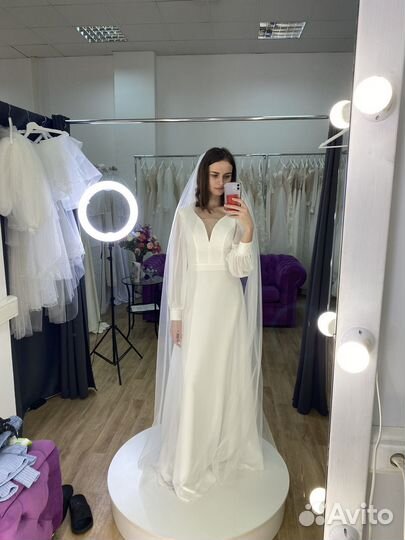 Свадебное платье 42 44 с фатой