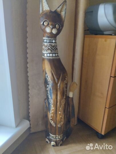Статуэтка кошка деревянная