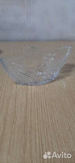 Конфетница ладья, хрусталь