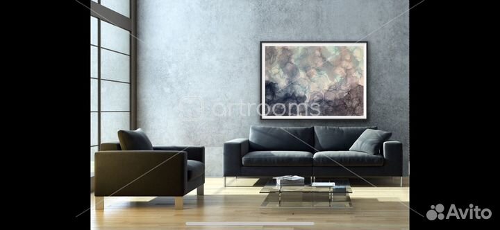 Нежная спокойная картина чернилами 1000*700