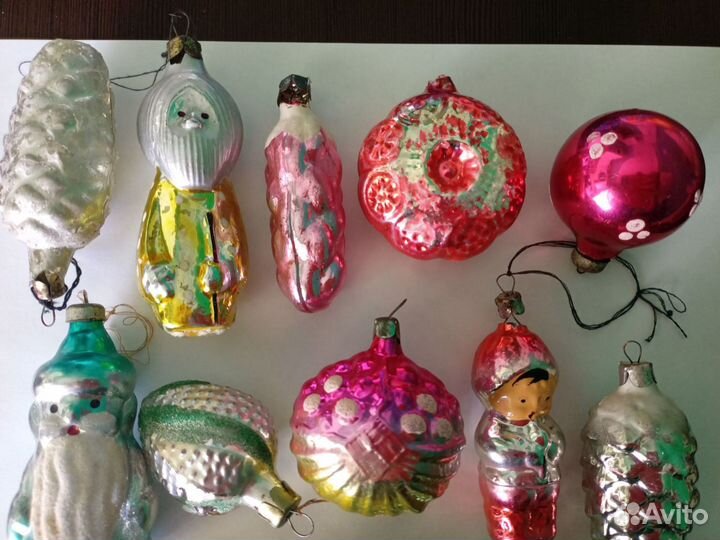 Елочные игрушки СССР стекло